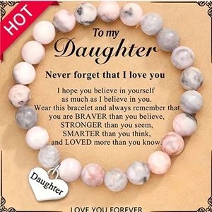 🎁 Daughter Stone Bracelet Gift